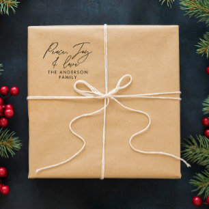 Modern elegant script holiday personalized self-inking stamp