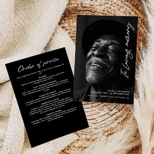 Modern Elegant Script In Loving Memory Funeral Program