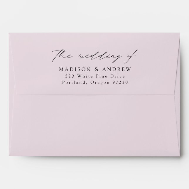 Modern Elegant Script Lavender Wedding Envelope (Back (Top Flap))