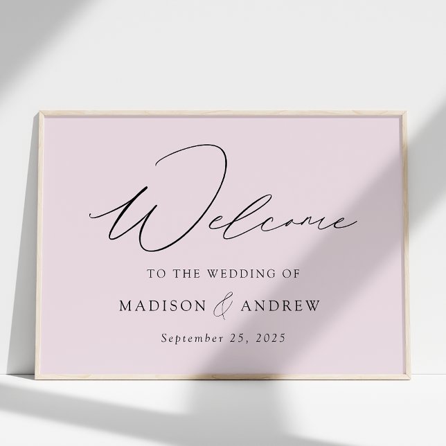 Modern Elegant Script Lavender Wedding Welcome Poster (Creator Uploaded)