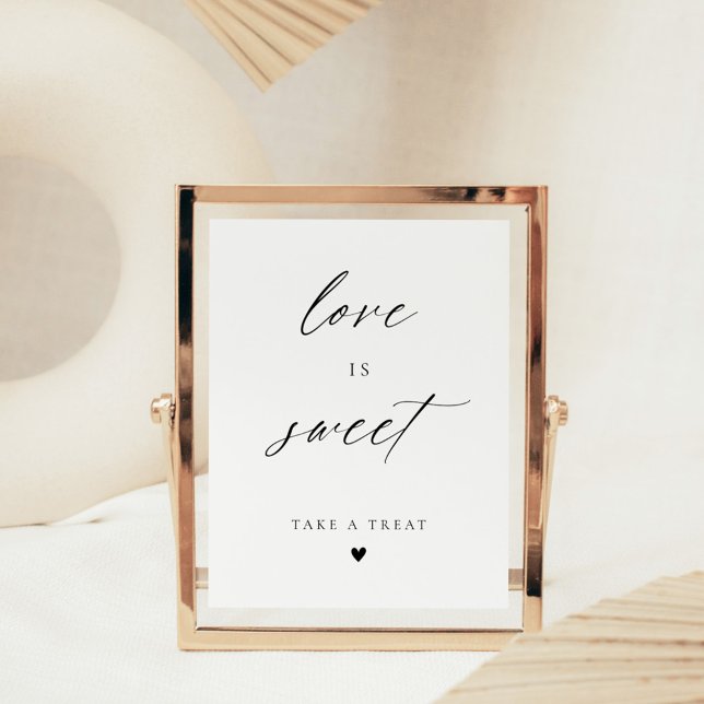 Modern Elegant Script Love Is Sweet Favours Poster (Creator Uploaded)