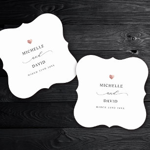 Modern Elegant Script Minimal Gold Wedding Favour Paper Coaster