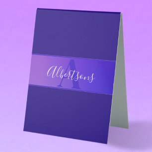 Modern Elegant Script Name & Monogram Ombre Purple