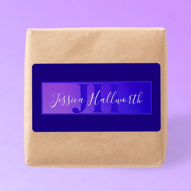 Modern Elegant Script Name & Monogram Ombre Purple (Creator Uploaded)