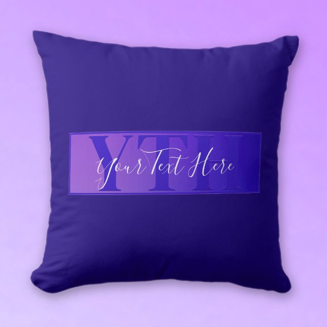 Modern Elegant Script Name & Monogram Ombre Purple Cushion (Creator Uploaded)