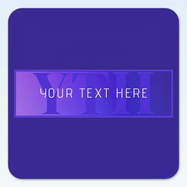 Modern Elegant Script Name & Monogram Ombre Purple Square Sticker (Creator Uploaded)