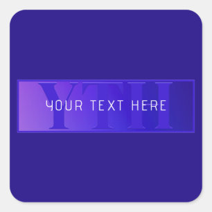 Modern Elegant Script Name & Monogram Ombre Purple Square Sticker