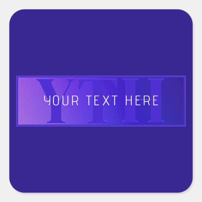 Modern Elegant Script Name & Monogram Ombre Purple Square Sticker (Front)