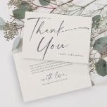Modern Elegant Script Neutral Baptism  Thank You Card<br><div class="desc">Modern Elegant Script Neutral Baptism Thank You Card. Click the personalise button to customise this design with your details. To change background colours and fonts click the edit this design further button for more options. This is part of a larger baptism collection. See below for more items.</div>