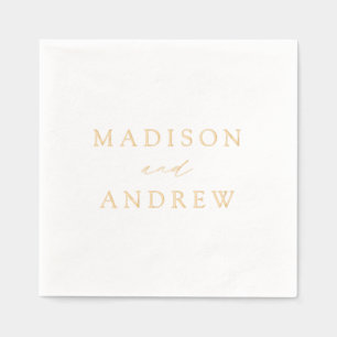 Modern Elegant Script Personalised Wedding Foil Napkins