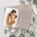 Modern Elegant Script Photo Baptism Thank You Card<br><div class="desc">Modern Elegant Script Photo Baptism Thank You Card. Click the personalise button to customise this design with your details. To change the colours and fonts choose edit this design further to open up additional options for customisation.</div>