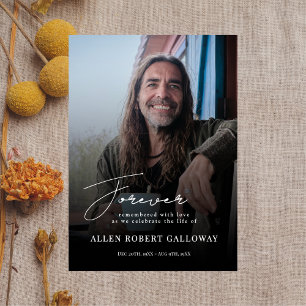 Modern Elegant Script Photo Funeral Welcome Sign