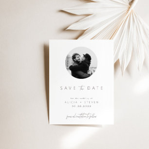 Modern Elegant Script Photo Save the Date