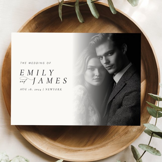Modern Elegant Script Photo Wedding Invitation (Creator Uploaded)
