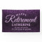 Modern Elegant Script Purple Glitter Retired Party