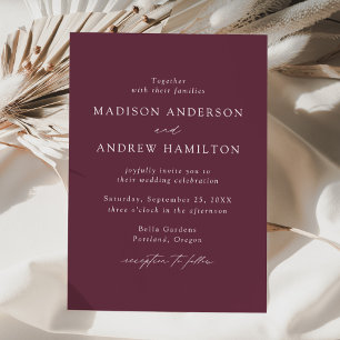 Modern Elegant Script Purple Wedding Invitation