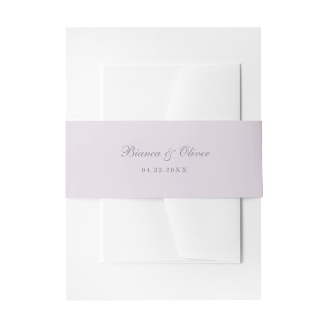 Modern Elegant Script Purple Wedding Invitation Belly Band (Front Example)