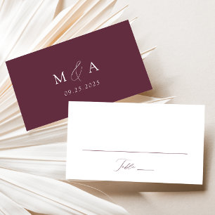 Modern Elegant Script Purple Wedding Place Card