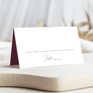 Modern Elegant Script Purple Wedding Place Card