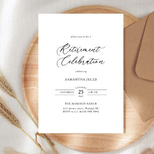 Modern Elegant Script Retirement Celebration Invitation