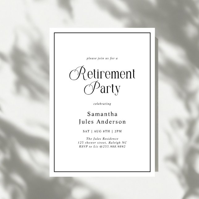 Modern Elegant Script Retirement Party  Invitation (Creator Uploaded)