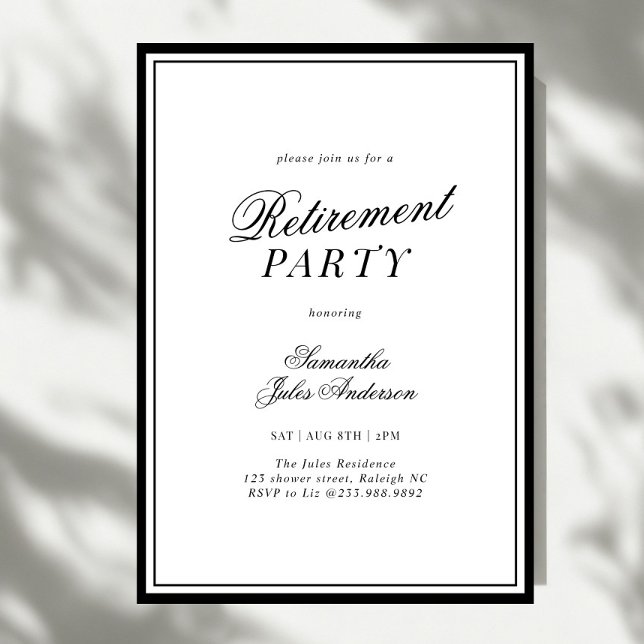 Modern Elegant Script Retirement Party  Invitation (Creator Uploaded)