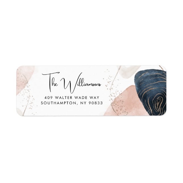 Modern Elegant Script Return Address Label (Front)