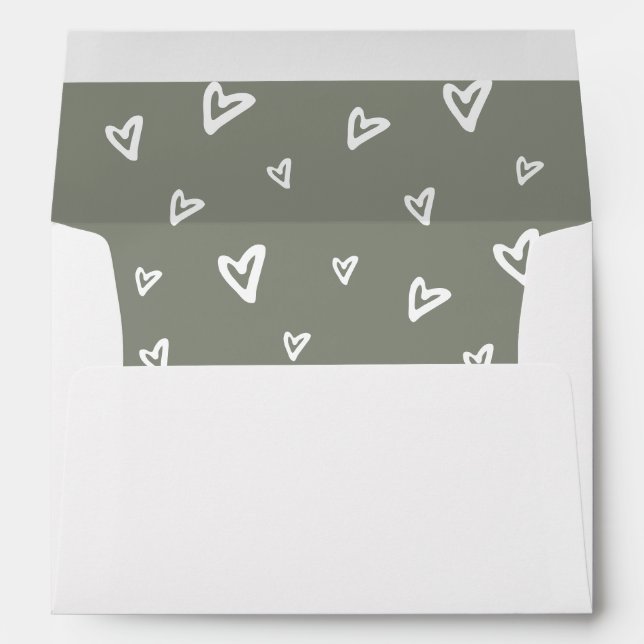 Modern Elegant Script Sage Green Baby Shower Envelope (Back (Bottom))