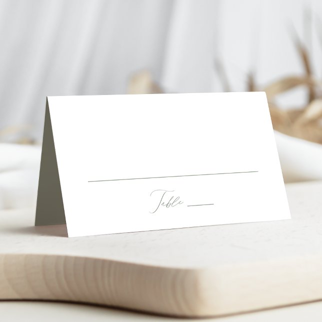 Modern Elegant Script Sage Green Wedding Place Card (Creator Uploaded)
