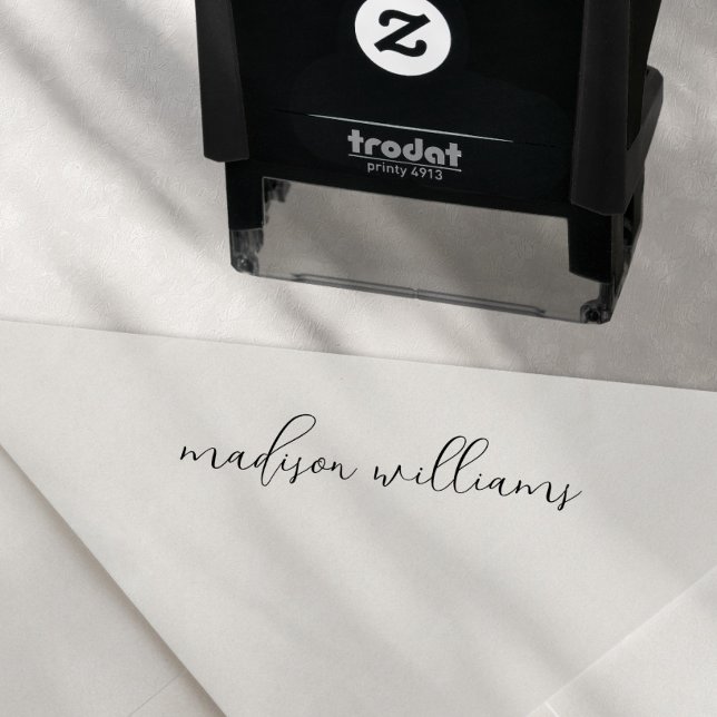 Modern Elegant Script Signature Personalised Self-inking Stamp (Creator Uploaded)