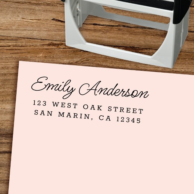 Modern Elegant Script Simple Return Address Self-inking Stamp (Creator Uploaded)