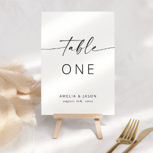 Modern Elegant Script Table Number