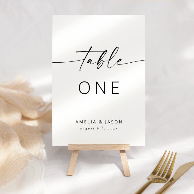 Modern Elegant Script Table Number (Creator Uploaded)