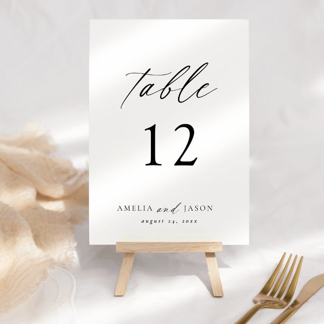 Modern Elegant Script Table Number (Creator Uploaded)