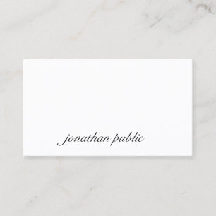 Modern Elegant Script Text Simple Professional Top Business Card