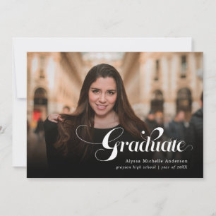 Modern Elegant Script Typography Graduation Card