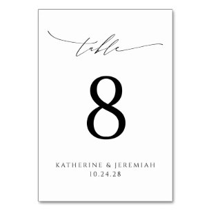 Modern Elegant Script Typography Wedding Table Number