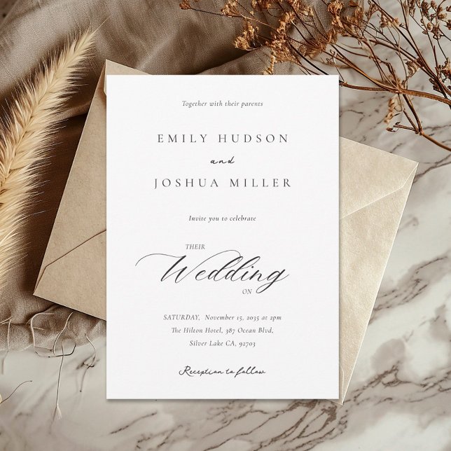 Modern Elegant Script Wedding Invitation (Creator Uploaded)