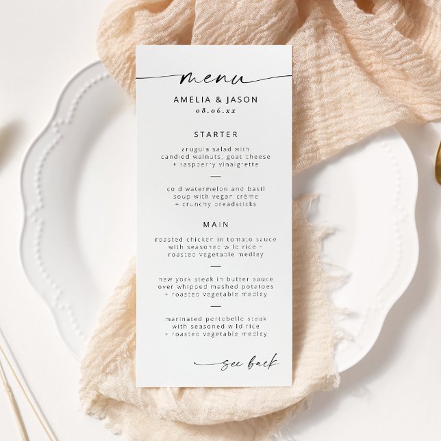 Modern Elegant Script Wedding Menu (Creator Uploaded)