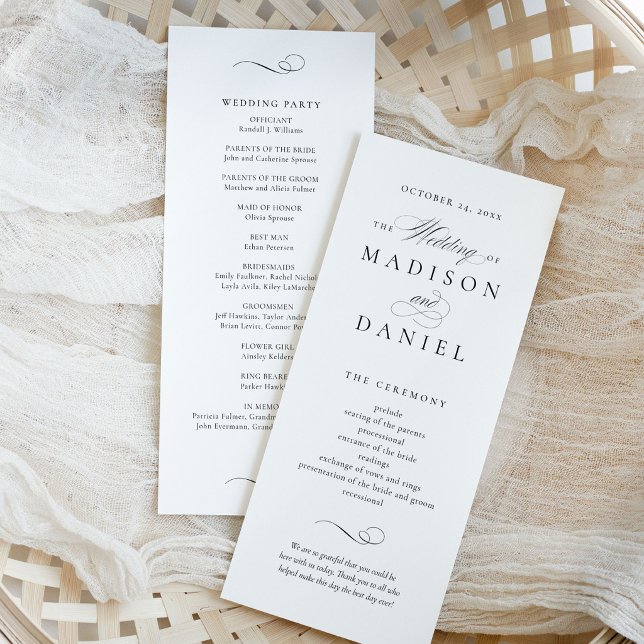 Modern Elegant Script Wedding Program (Creator Uploaded)
