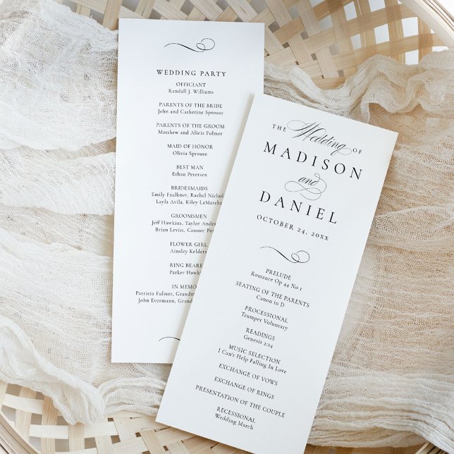 Modern Elegant Script Wedding Program (Creator Uploaded)