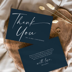 Modern Elegant Script Wedding  Thank You Card