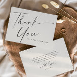 Modern Elegant Script Wedding  Thank You Card<br><div class="desc">Modern Elegant Script Wedding Thank You Card. Click the personalise button to customise this design with your details. To change background colours and fonts click the edit this design further button for more options.</div>