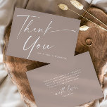 Modern Elegant Script Wedding  Thank You Card<br><div class="desc">Modern Elegant Script Wedding Thank You Card. Click the personalise button to customise this design with your details. To change background colours and fonts click the edit this design further button for more options.</div>