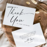 Modern Elegant Script Wedding  Thank You Card<br><div class="desc">Modern Elegant Script Wedding Thank You Card. Click the personalise button to customise this design with your details. To change background colours and fonts click the edit this design further button for more options.</div>