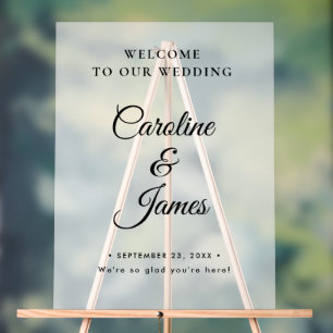 Modern Elegant Script Wedding Welcome  Acrylic Sig Acrylic Sign