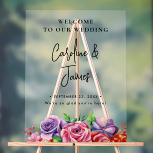 Modern Elegant Script Wedding Welcome  Acrylic Sig Sign