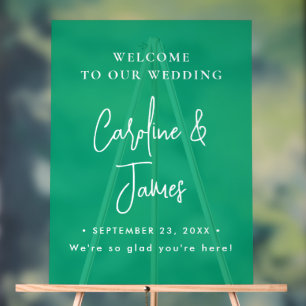 Modern Elegant Script Wedding Welcome  Acrylic Sig Sign