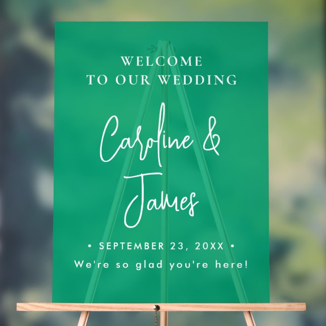 Modern Elegant Script Wedding Welcome  Acrylic Sig Sign (Neutral)