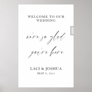 Modern Elegant Script Wedding Welcome Poster Sign 